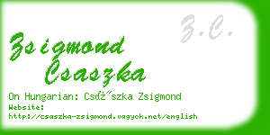 zsigmond csaszka business card